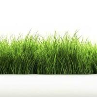 groen gras veld- geïsoleerd Aan wit achtergrond, genereren ai foto