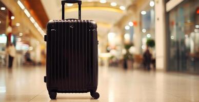 zwart koffer, luchthaven bagage - ai gegenereerd beeld foto