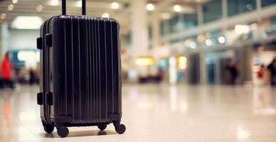zwart koffer, luchthaven bagage - ai gegenereerd beeld foto