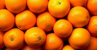 realistisch sinaasappelen. sinaasappels detailopname, tropisch patroon, fruit banier - ai gegenereerd beeld foto