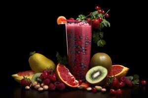 smakelijk vers smoothie. illustratie ai generatief foto