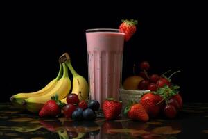 smakelijk vers smoothie. illustratie ai generatief foto