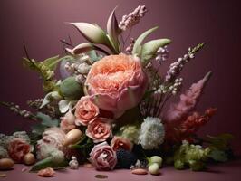 bloemen samenstelling. illustratie ai generatief foto