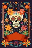 dag van de dood, dia de los Muertos vakantie poster. illustratie ai generatief foto