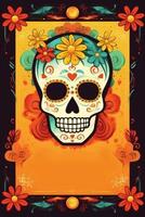 dag van de dood, dia de los Muertos vakantie poster. illustratie ai generatief foto