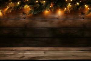 Kerstmis achtergrond met lichten. illustratie generatief ai foto