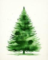 groen waterverf Kerstmis boom. illustratie ai generatief foto