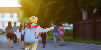 gaan naar school. concept van terug naar school. ai gegenereerd foto