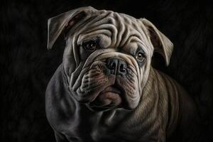 detailopname potrait van bulldog - ai generatief foto