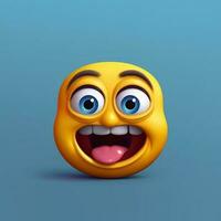 3d gelukkig emoji. generatief ai foto