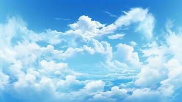 blauw lucht achtergrond met wit wolken. cumulus wit wolken. 3d illustratie foto