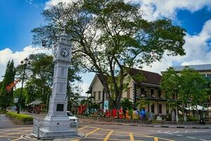 klok toren in stad- Victoria, nieuw decoratie van, ik liefde Seychellen, wordt weergegeven in voorkant van de nationaal geschiedenis museum, mahe Seychellen 3 foto