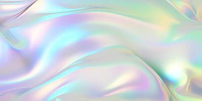 hologram kleding stof textuur. helling abstract achtergrond. holografische regenboog folie. licht metaal pastel patroon. iriserend folie effect textuur. parelmoer verloop. ai gegenereerd foto