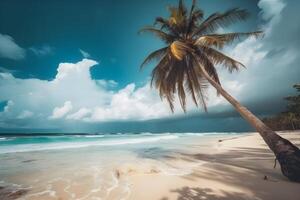 mooi tropisch strand achtergrond gemaakt met ai gegenereerd foto