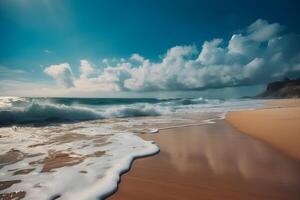 mooi tropisch strand achtergrond gemaakt met ai gegenereerd foto