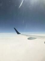 lucht visie Aan een vliegtuig foto