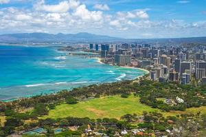 luchtfoto van honolulu op oahu, hawaii, us foto