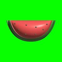 een 3d watermeloen fruit Bedrijfsmiddel met een groene scherm achtergrond foto