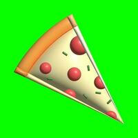 een 3d pizza Bedrijfsmiddel met een groene scherm achtergrond foto