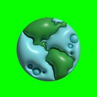 3d heelal planeet middelen met groene scherm achtergrond foto