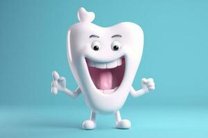 tandarts tandheelkunde tand glimlachen tandheelkundig zorg blauw kind hygiëne glimlach. generatief ai. foto