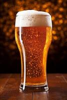 alcohol kroeg glas schuim bier pint lager drinken goud drank. generatief ai. foto