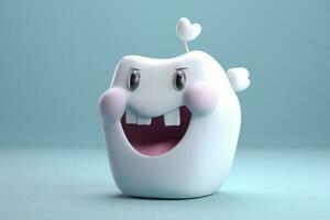 blauw tand zorg tandheelkundig kind tandheelkunde hygiëne glimlach glimlachen tandarts. generatief ai. foto
