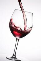 wijn glas detailopname partij helling drinken rood viering achtergrond vloeistof alcohol. generatief ai. foto
