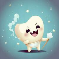 kind glimlach zorg tandheelkunde tandheelkundig glimlachen tand tandarts hygiëne blauw. generatief ai. foto