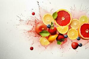 sap voedsel appel rook achtergrond hookah rood oranje ijs druif fruit. generatief ai. foto