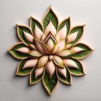 lotus bloem, paisley, Indisch ornament, ai generatief foto