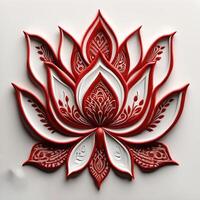 lotus bloem, paisley, Indisch ornament, ai generatief foto