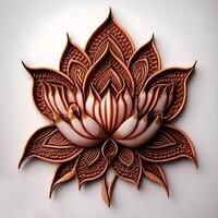 lotus bloem, paisley, Indisch ornament, ai generatief foto