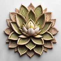 lotus bloem, paisley, Indisch ornament, ai generatief foto