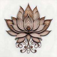 lotus bloem, paisley, Indisch ornament, ai generatief foto