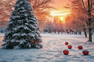 Kerstmis winter achtergrond Kerstmis, Kerstmis boom ai generatief foto