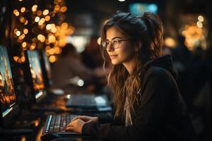 vastleggen de essence van een multicultureel qa ingenieur, minutieus verloofd in blootleggen en oplossen bugs in software code, voorbereidingen treffen voor een vlekkeloos launch. met bepaling, ai generatief foto