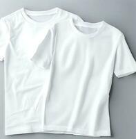 ai genereren foto vrij foto wit t-shirts met kopiëren ruimte Aan