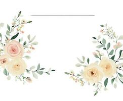 ai genereren foto bruiloft uitnodiging bloemen grens beeld
