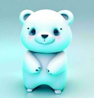 ai genereren foto 3d geven van een schattig polair beer, Product ontwerp