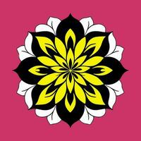 bloem logo vector gemakkelijk abstract vlak mandala tatoeëren fabriek kleur bloesem bloem bloeien stencil foto