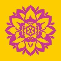 bloem logo vector gemakkelijk abstract vlak mandala tatoeëren fabriek kleur bloesem bloem bloeien stencil foto