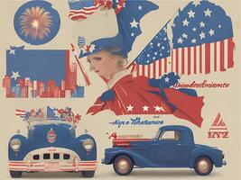 gelukkig onafhankelijkheid dag, de 4e van juli nationaal vakantie voor Verenigde Staten van Amerika. vector illustratie. onafhankelijkheid afbeeldingen voor Verenigde Staten van Amerika. vierde van juli onafhankelijkheid dag. vierde van juli achtergrond. Verenigde Staten van Amerika onafhankelijkheid dag. foto