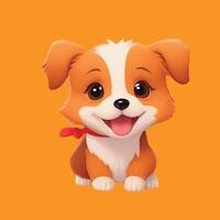 schattig hond 3d tekenfilm illustratie. mooi schattig huisdier hond schattig gelukkig glimlachen hond met verschillend achtergrond foto