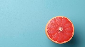 rijp grapefruit mockup en kopiëren ruimte met een helling achtergrond, generatief ai foto