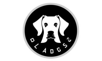 insigne zwart en wit hond logo vector illustratie foto