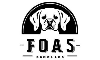 boos hond hoofd logo insigne illustratie foto