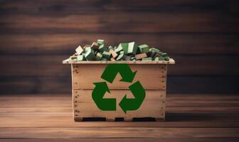 recycling concept, recycle teken voor ecologisch nul verspilling levensstijl. generatief ai foto