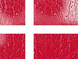 3d vlag van Denemarken Aan een glas foto