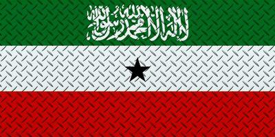 3d vlag van somalië Aan een metaal muur achtergrond. foto